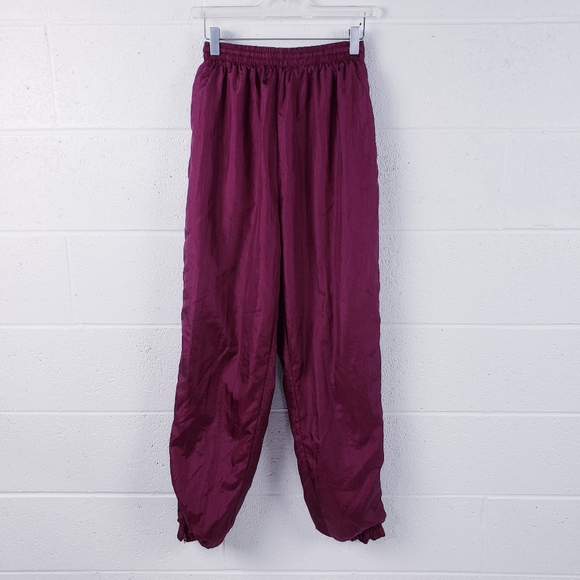 Vintage 80s Boho‎ Track Suit Swishy Purple Floral Geometric Pattern Medium - Picture 7 of 14